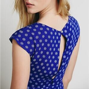 Free People Small Blue Keyhole Mini Dress